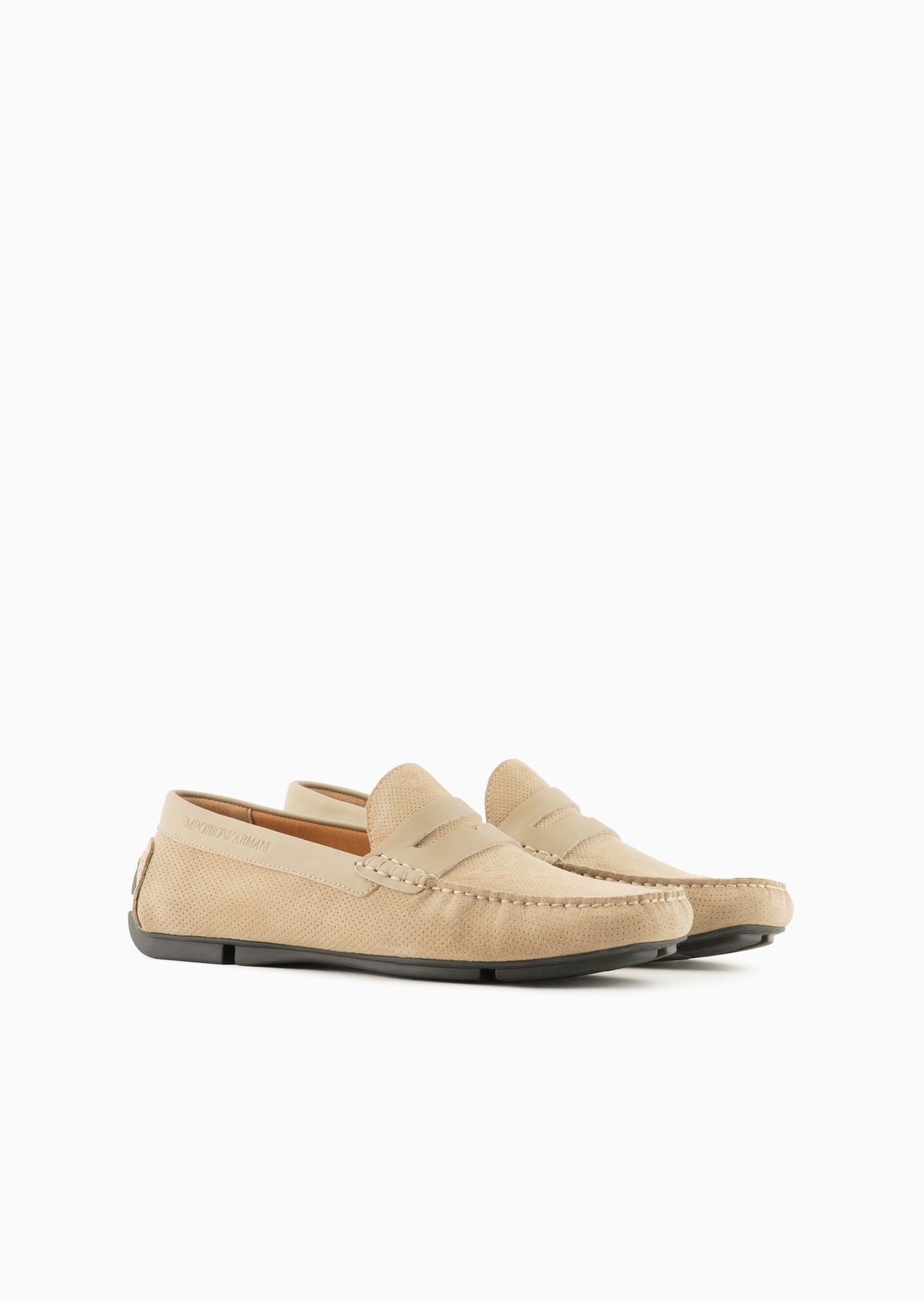 Micro-perforated suede driving loafers - 2