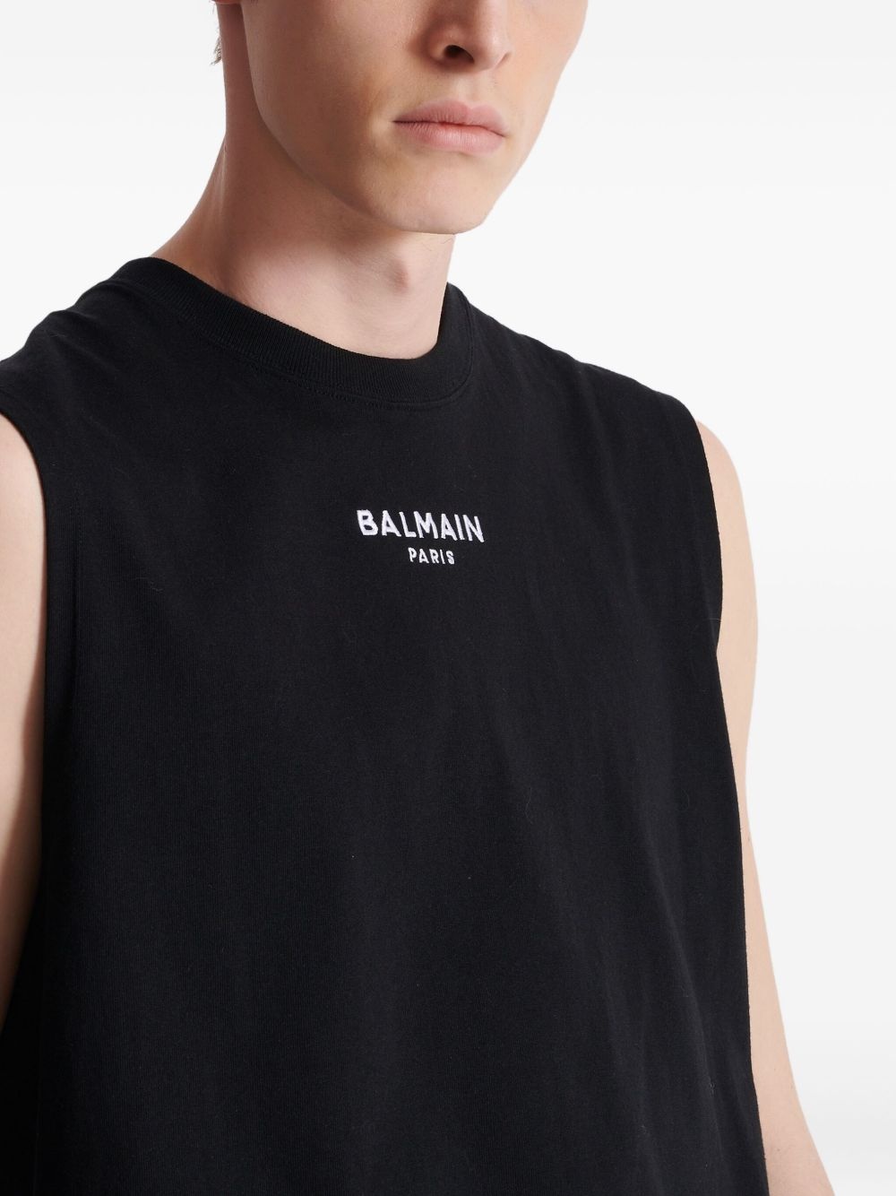 logo-embroidered tank top - 7