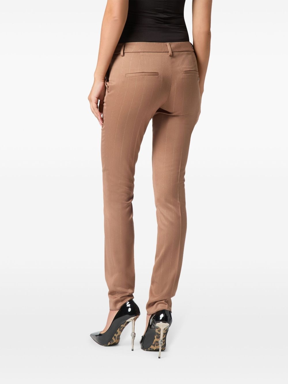 pinstripe chinos-fit trousers - 4