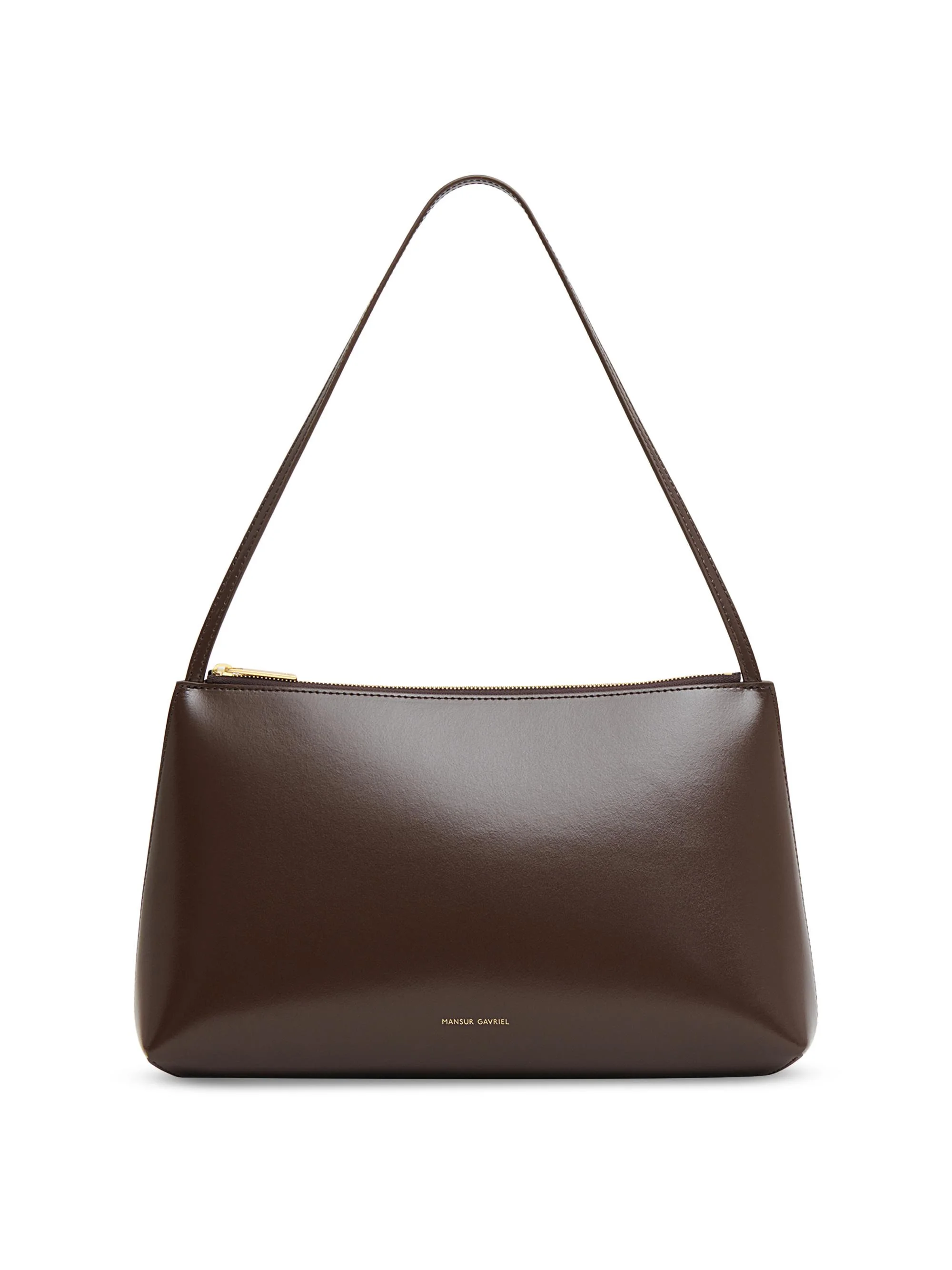 Women's Large Gaia Leather Shoulder Bag - Chocolate - 1