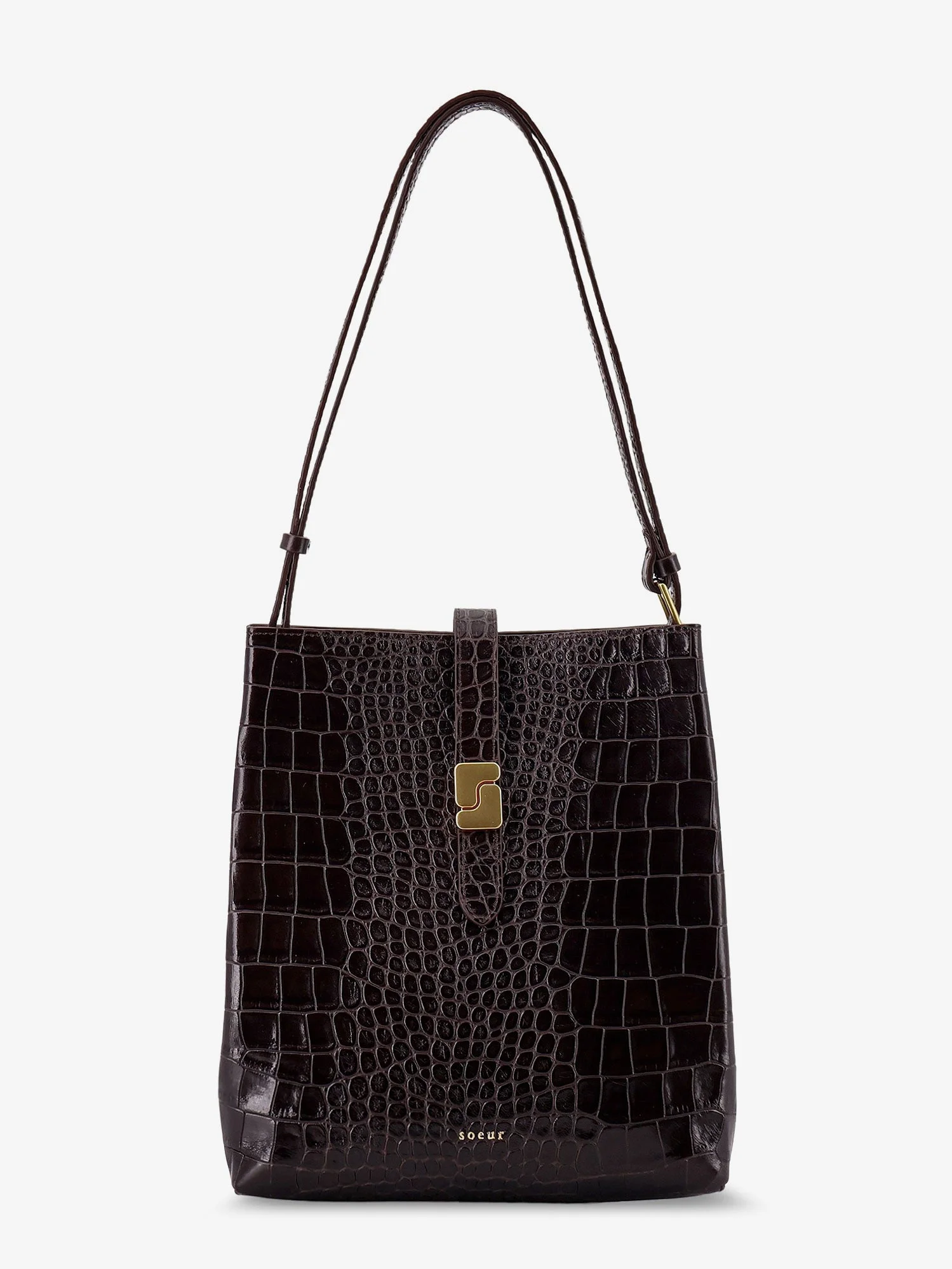 Bello Leather Shoulder Bag With Croco Effect - 1