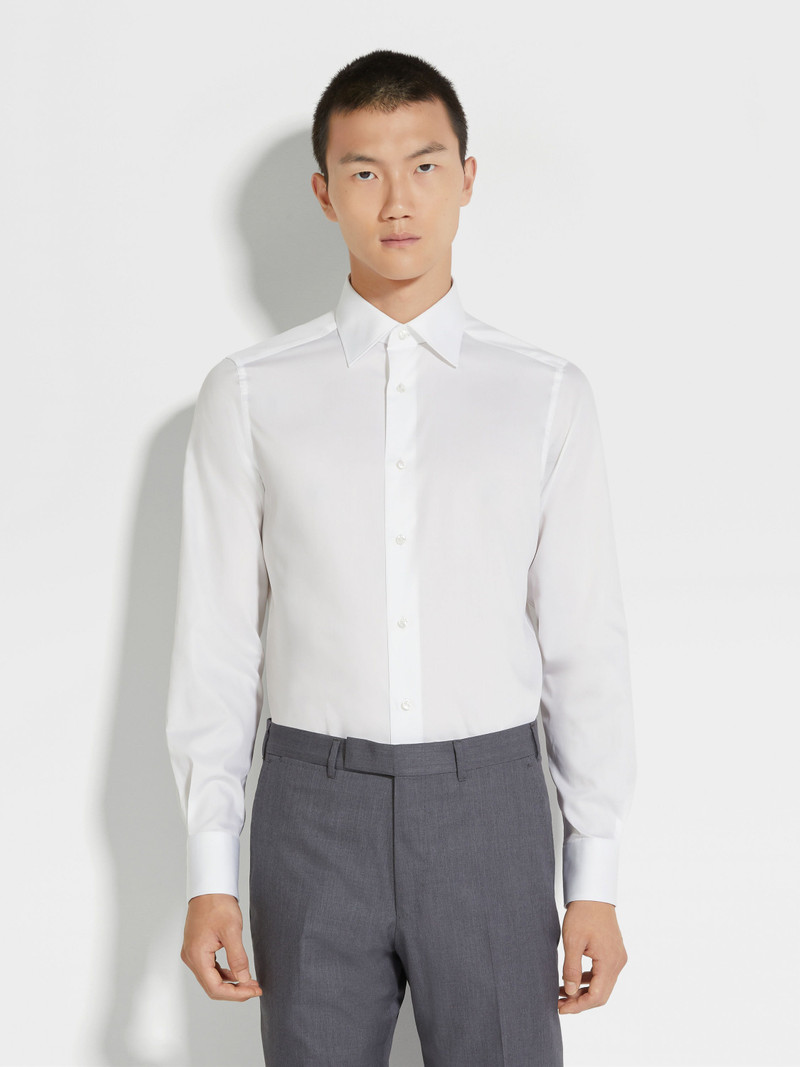 WHITE 100FILI COTTON SHIRT 3
