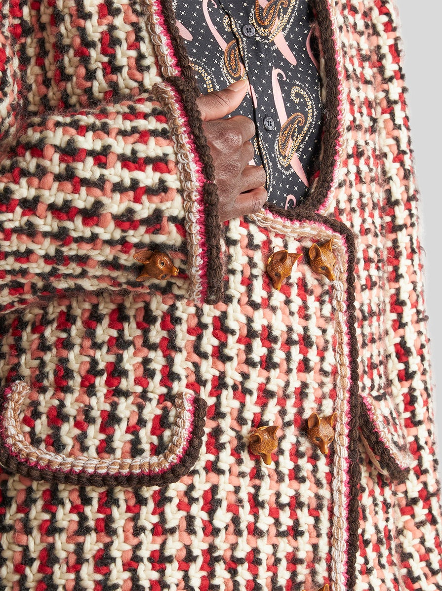 OVERSIZED JACKET IN HEAVYWEIGHT BOUCLÉ WOOL FABRIC - 2