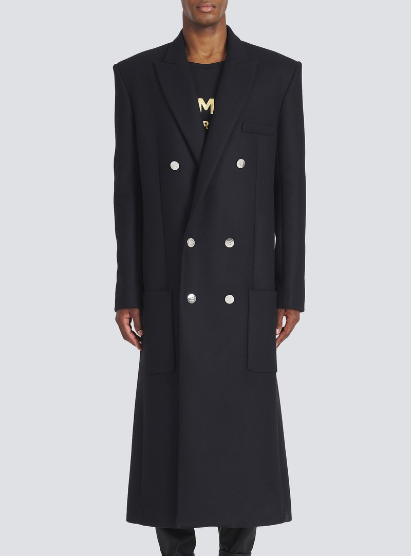 Long asymmetrical wool coat 7