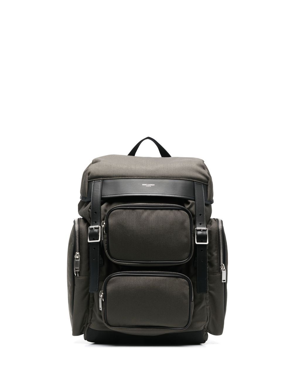 City leather-trimmed backpack - 1