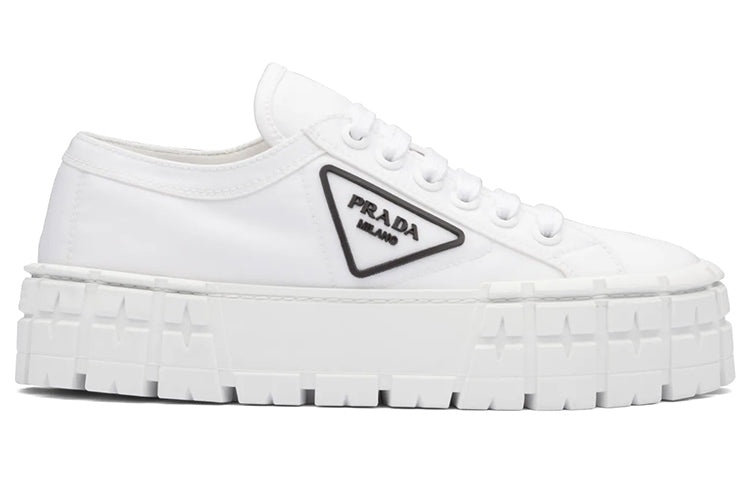(WMNS) PRADA Double Wheel Re-nylon Gabardine Sneakers 'White' 1E260M_3LFX_F0009_F_050 - 2