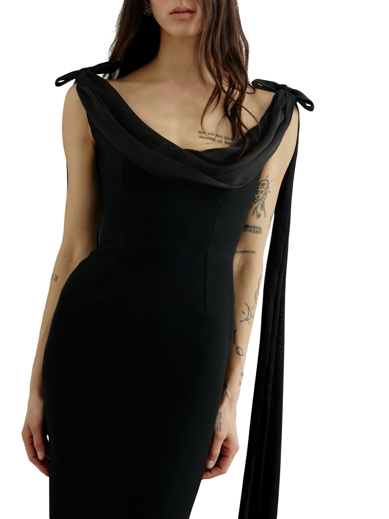 Women's Morticia Cowlneck Gown - Chez Castel 4