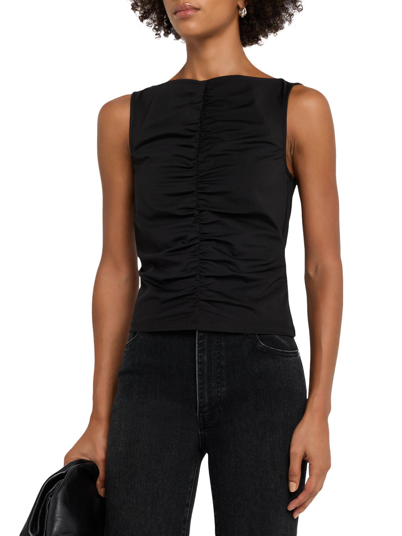 Ruched 소매없는 탑 3