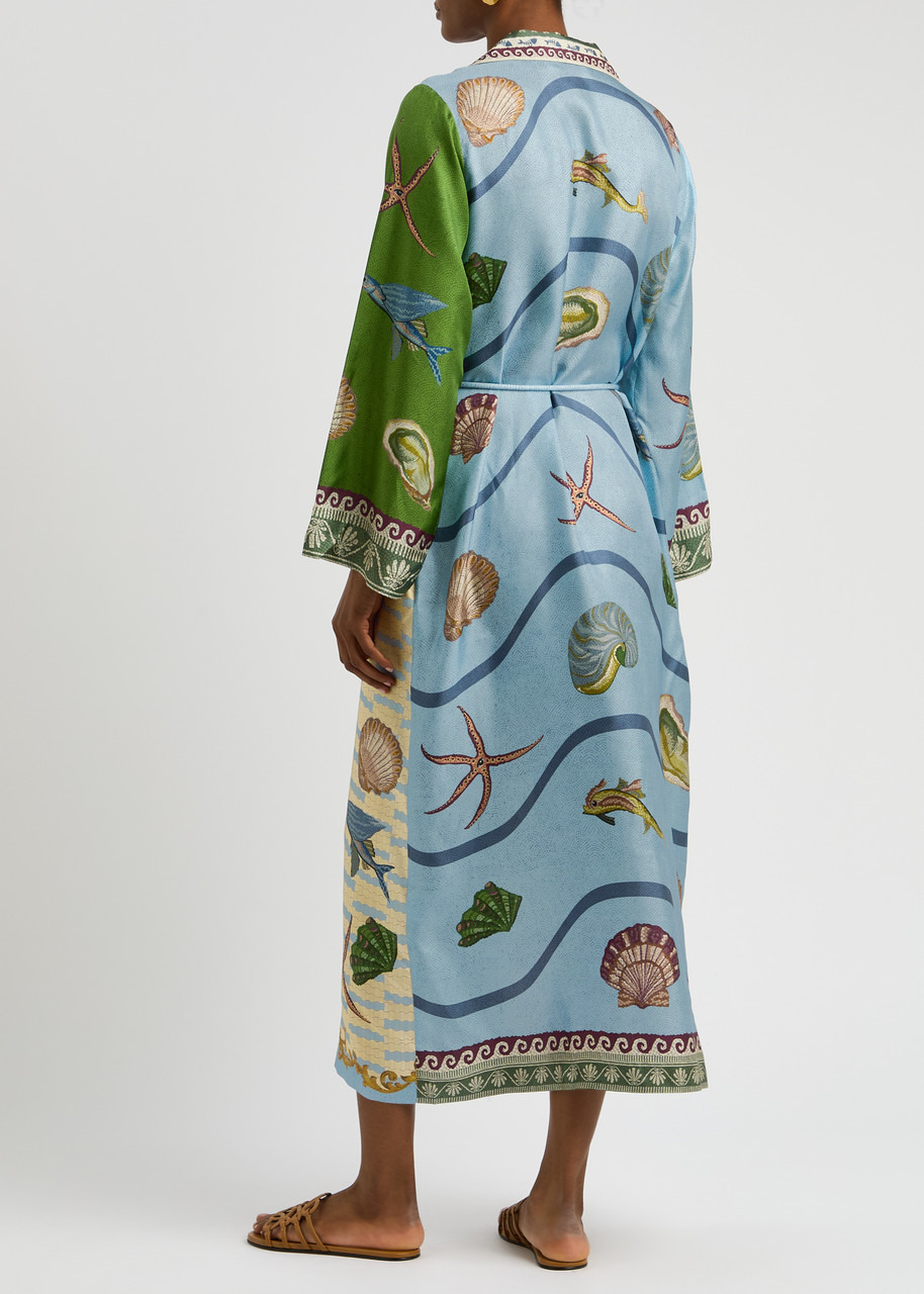 Alemais Bath House Printed Silk Maxi Shirt Dress - 3