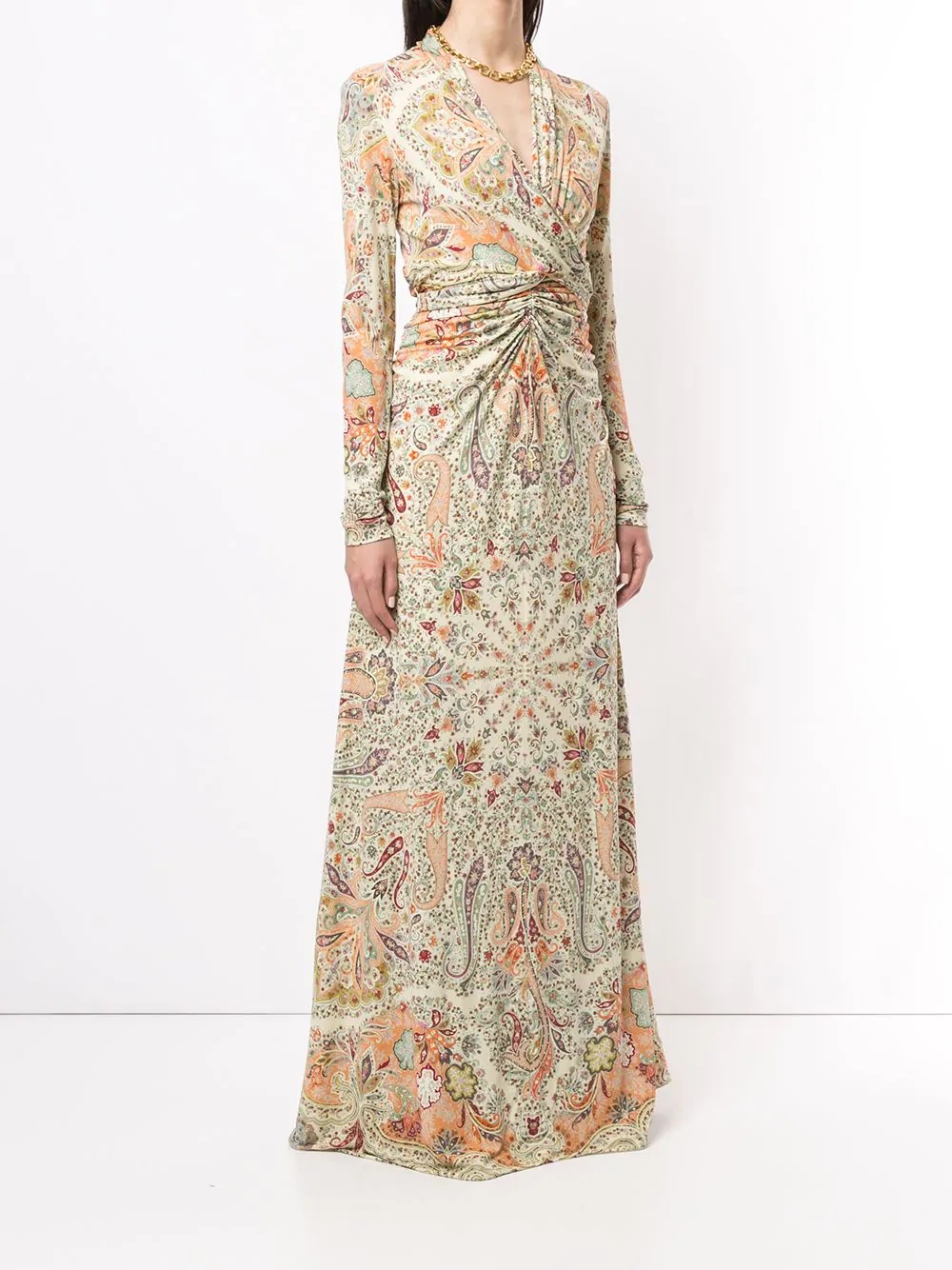 paisley-print ruched dress - 3