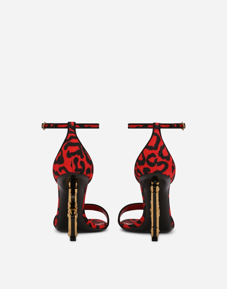 Leopard-print brocade sandals with baroque DG detail - 3