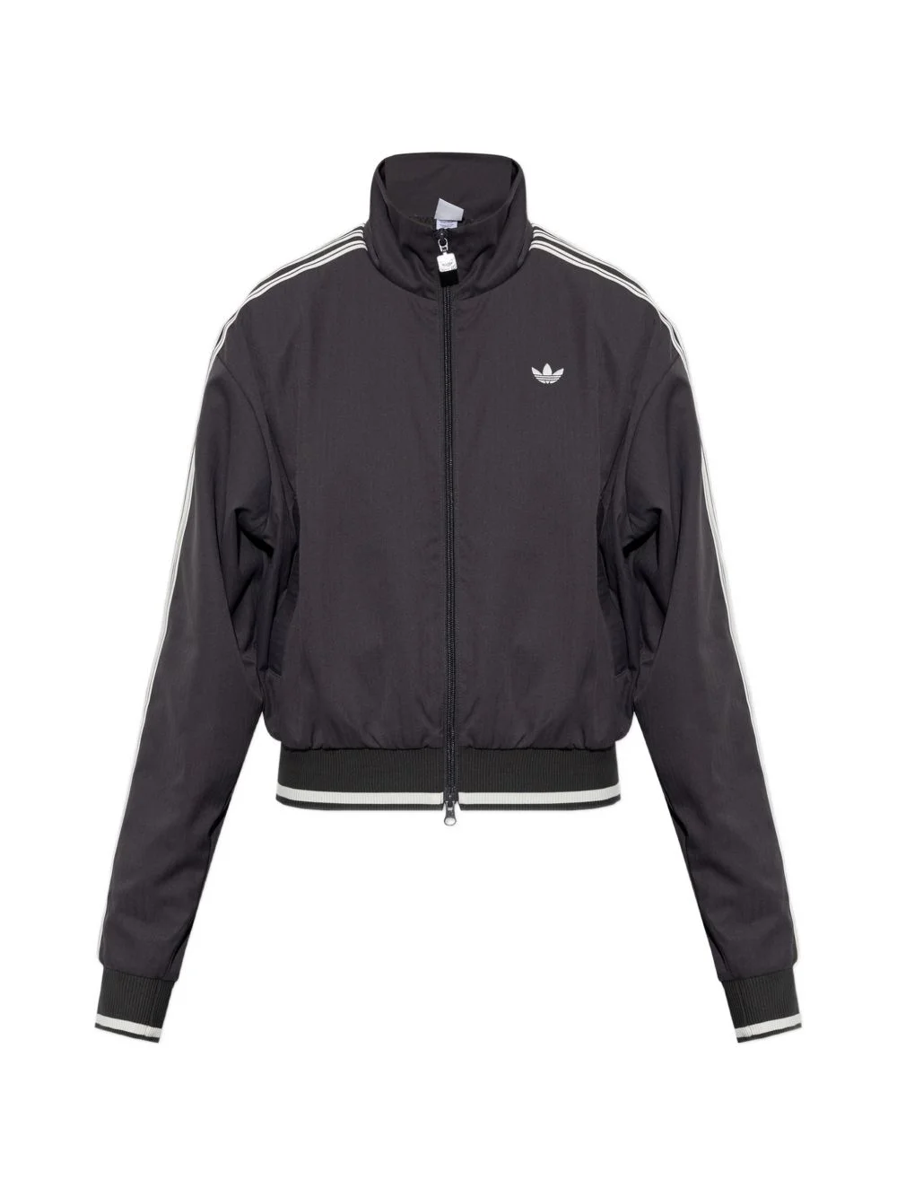 logo-embroidered striped jacket - 1