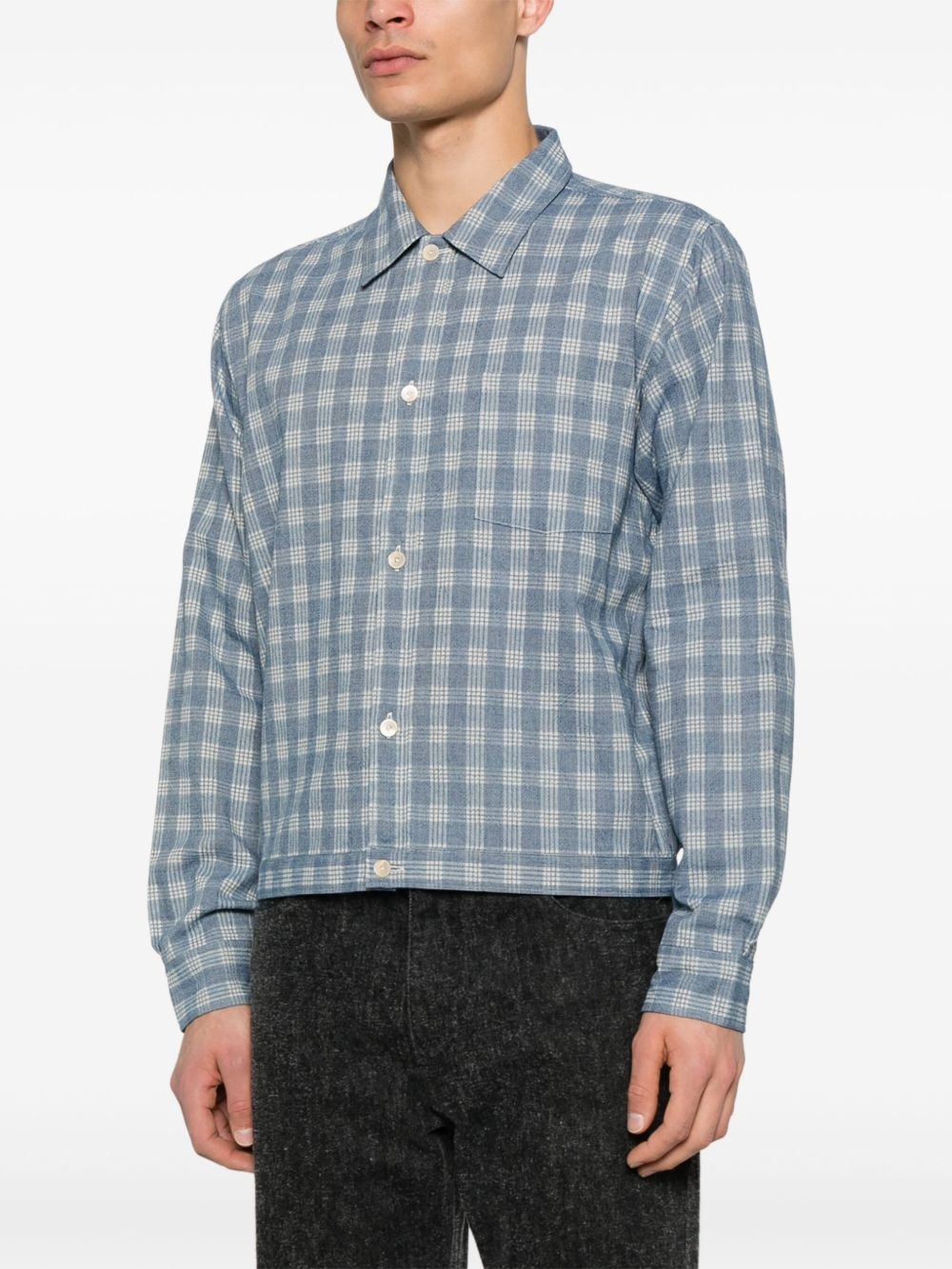 checked shirt jacket - 3