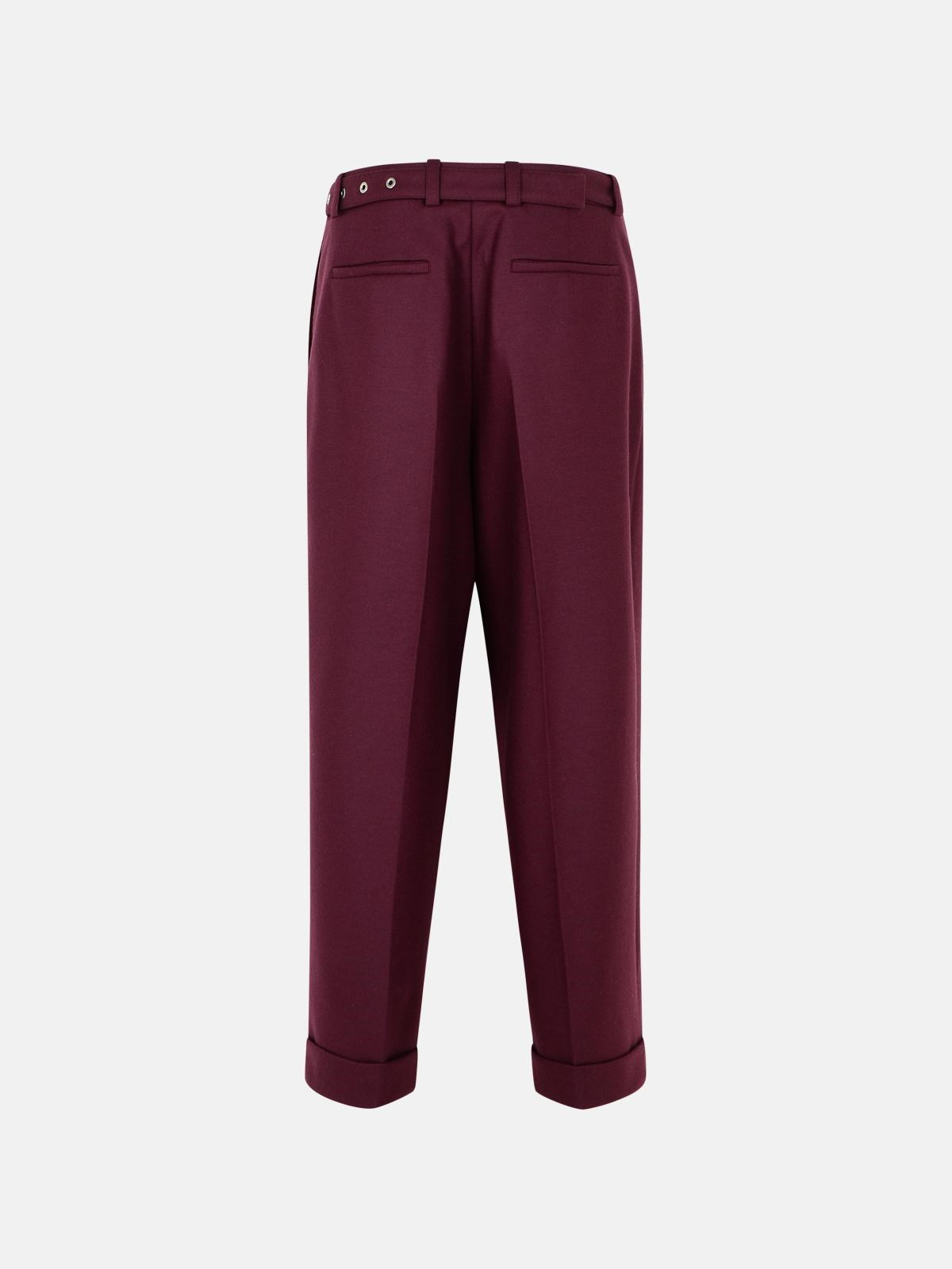 WINE WOOL PANTS - 3