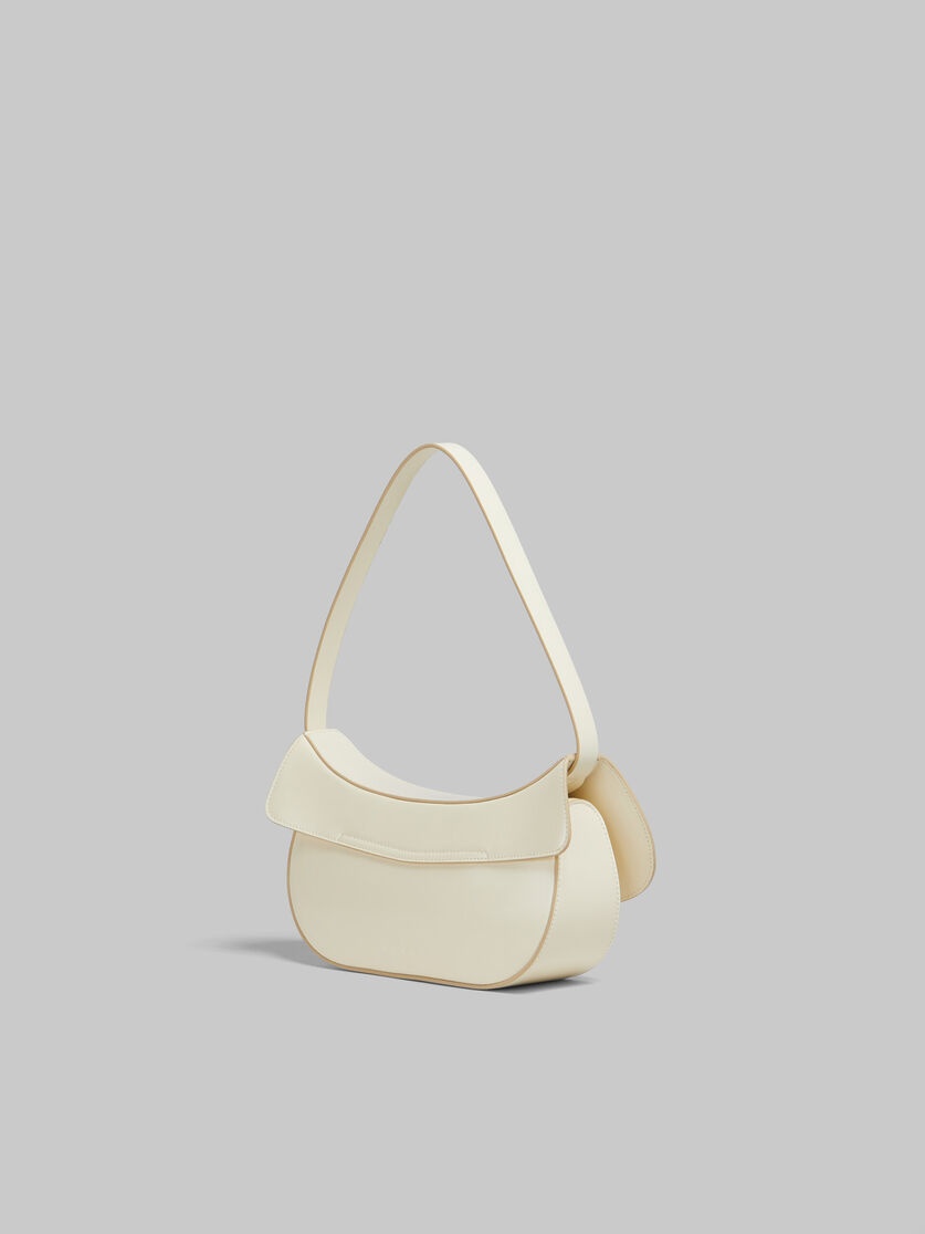 CREAM LEATHER BUTTERFLY MEDIUM HOBO BAG - 3