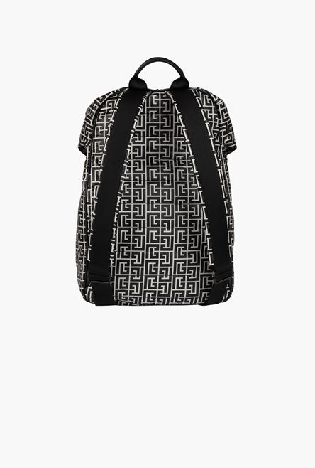 Nylon backpack with bicolor Balmain monogram - 3