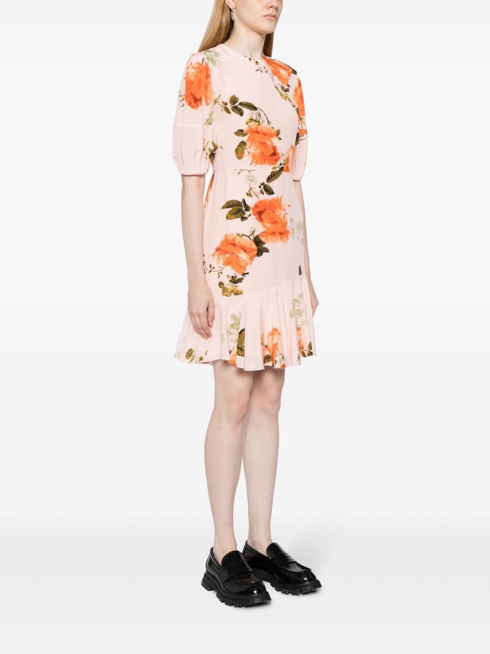 floral-print silk minidress - 3