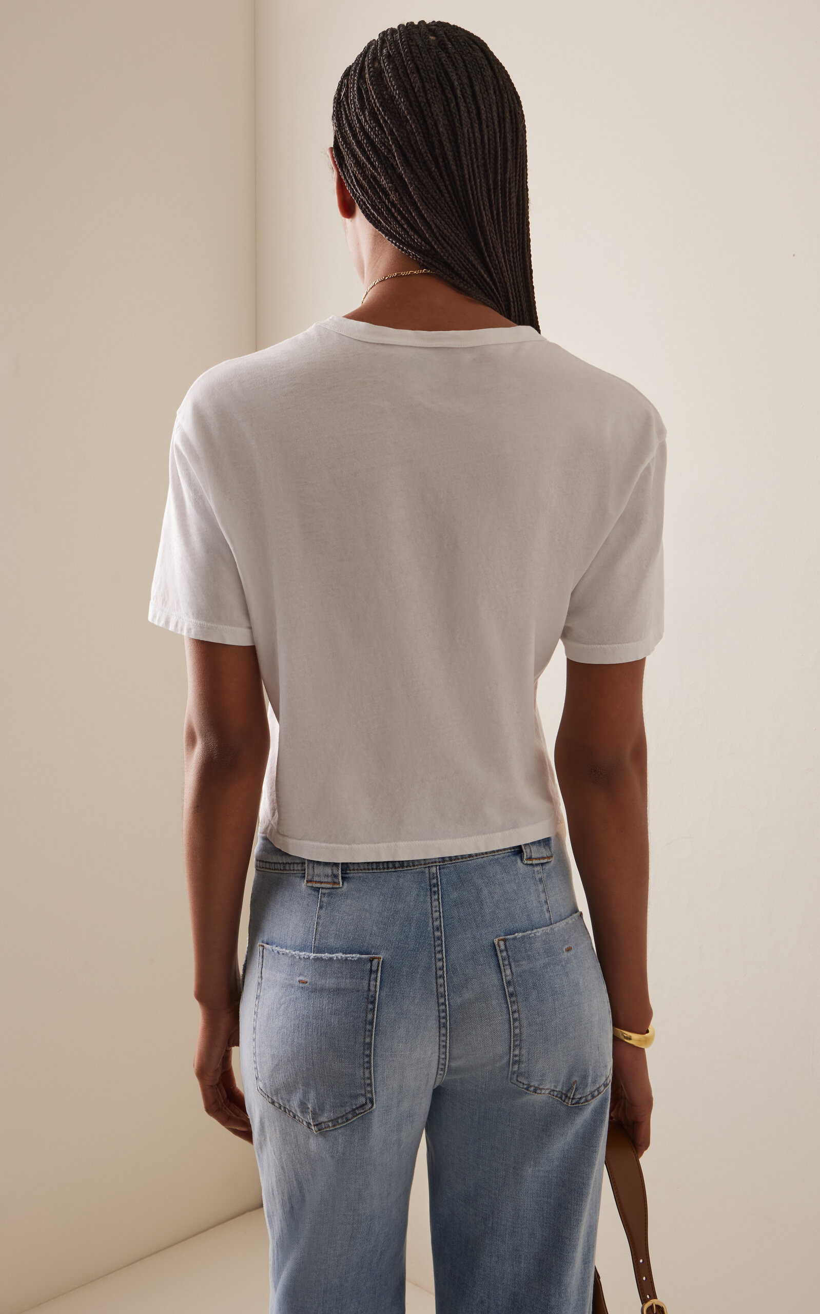 May Cropped Cotton T-Shirt white - 4