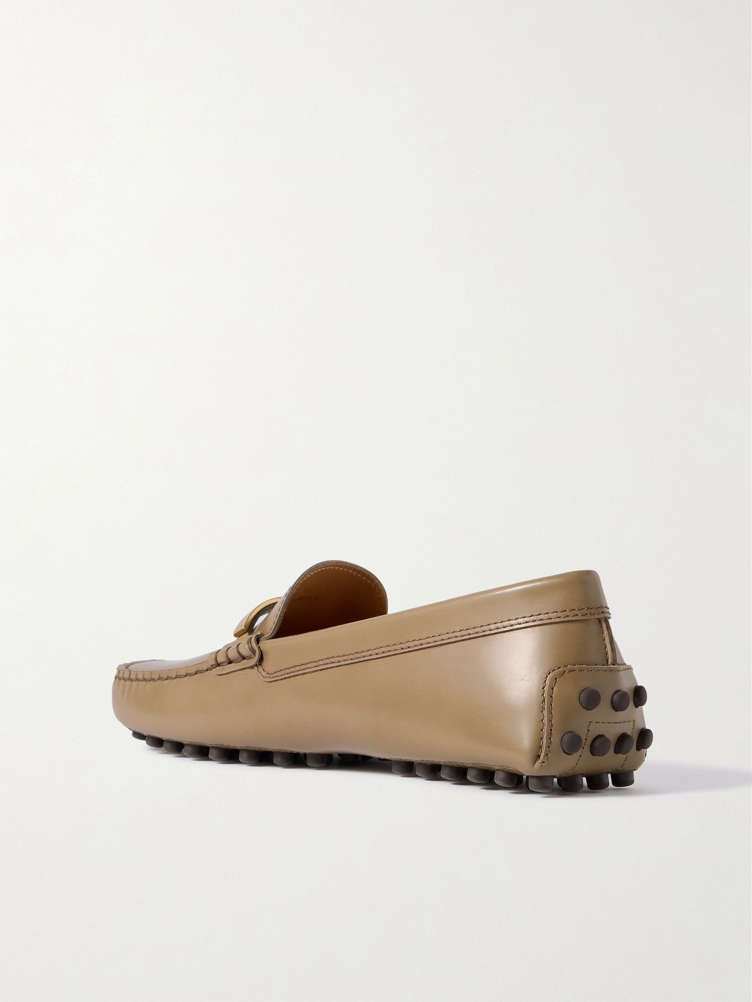 Gommino embellished leather loafers Beige - 3