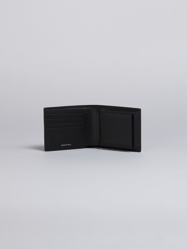 BROWN AND BLACK SAFFIANO LEATHER YEN AND USD BI-FOLD WALLET - 2