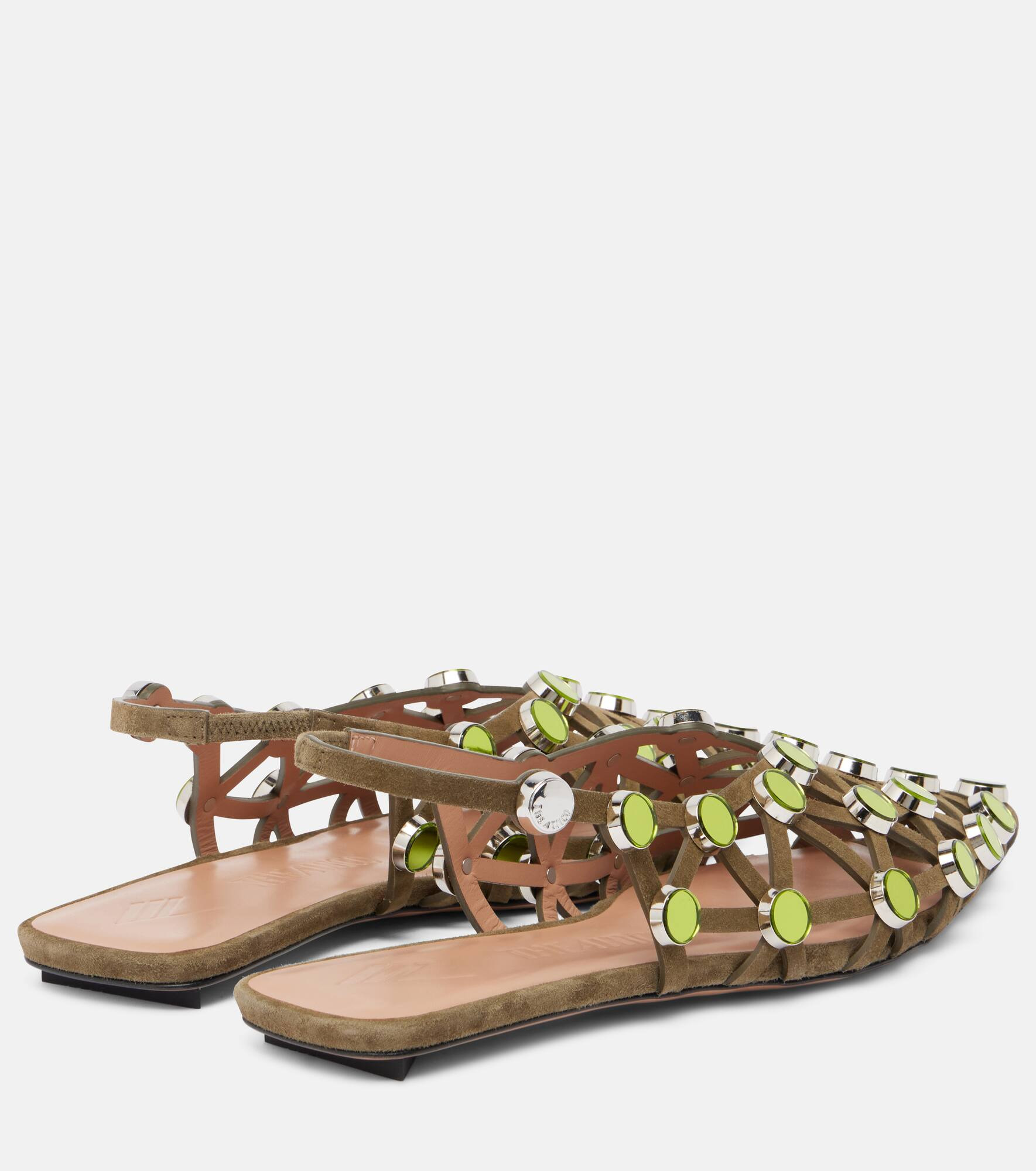 Grid embellished ballet flats - 2