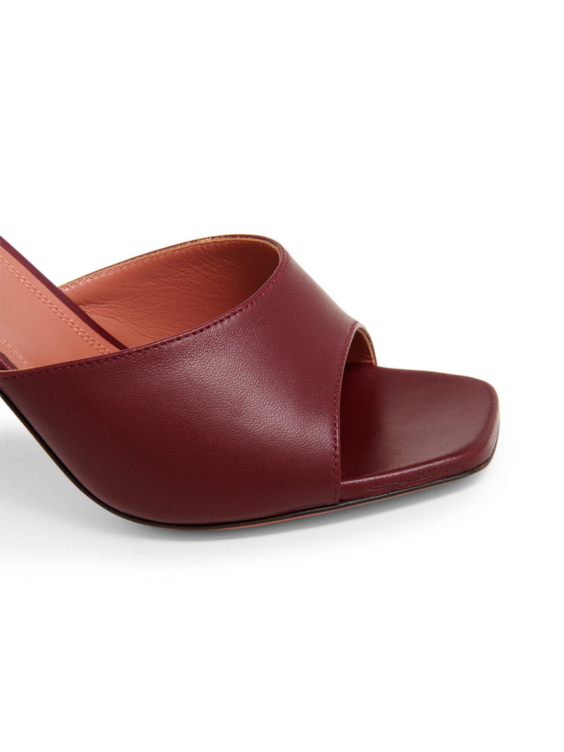 Women's Lupita 95MM Leather Mules - Nappa Wine 5