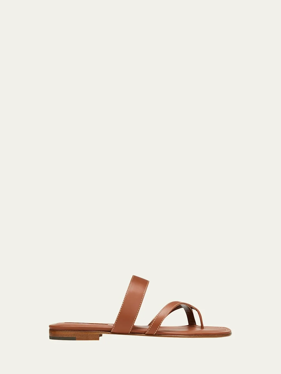 Susa Flat Leather Sandals - 1