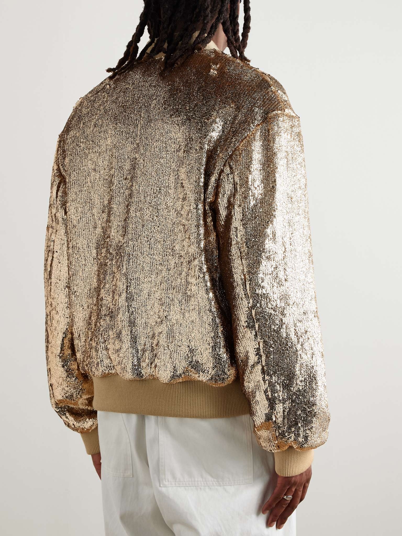 Sequinned Crepe Bomber Jacket - 4