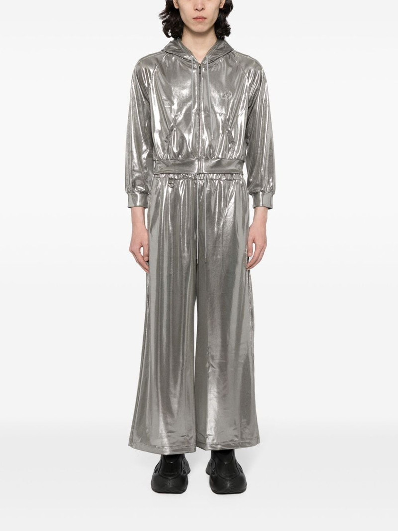 doublet metallic-finish wide-leg trousers outlook