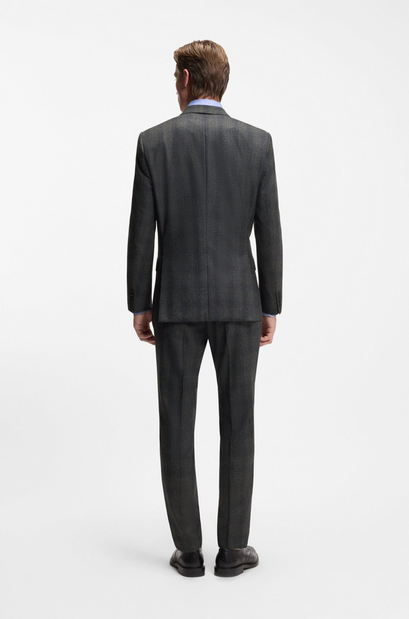 BECKHAM X BOSS SLIM-FIT TROUSERS IN CHECKED VIRGIN WOOL 4
