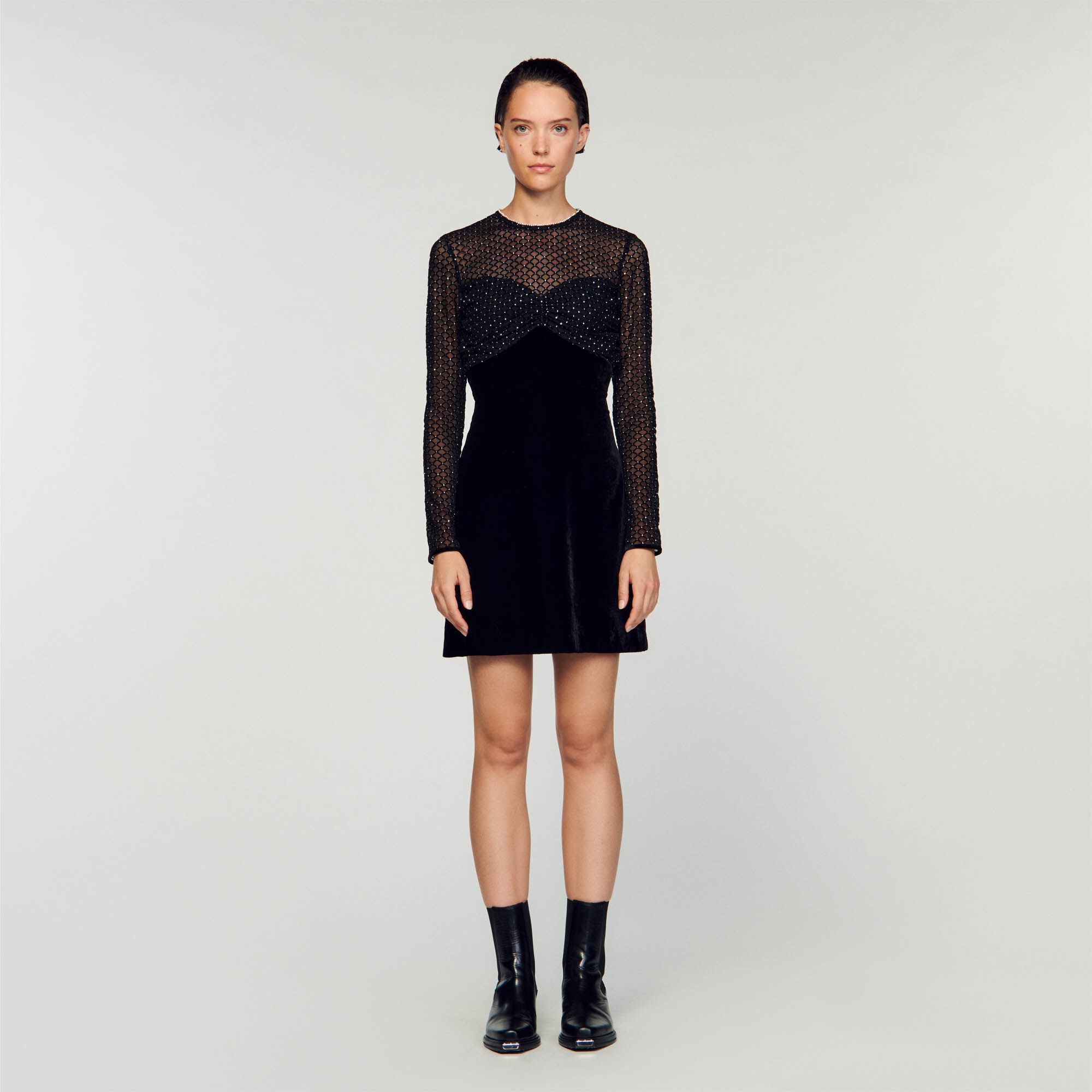 VELVET AND RHINESTONE DRESS - 3