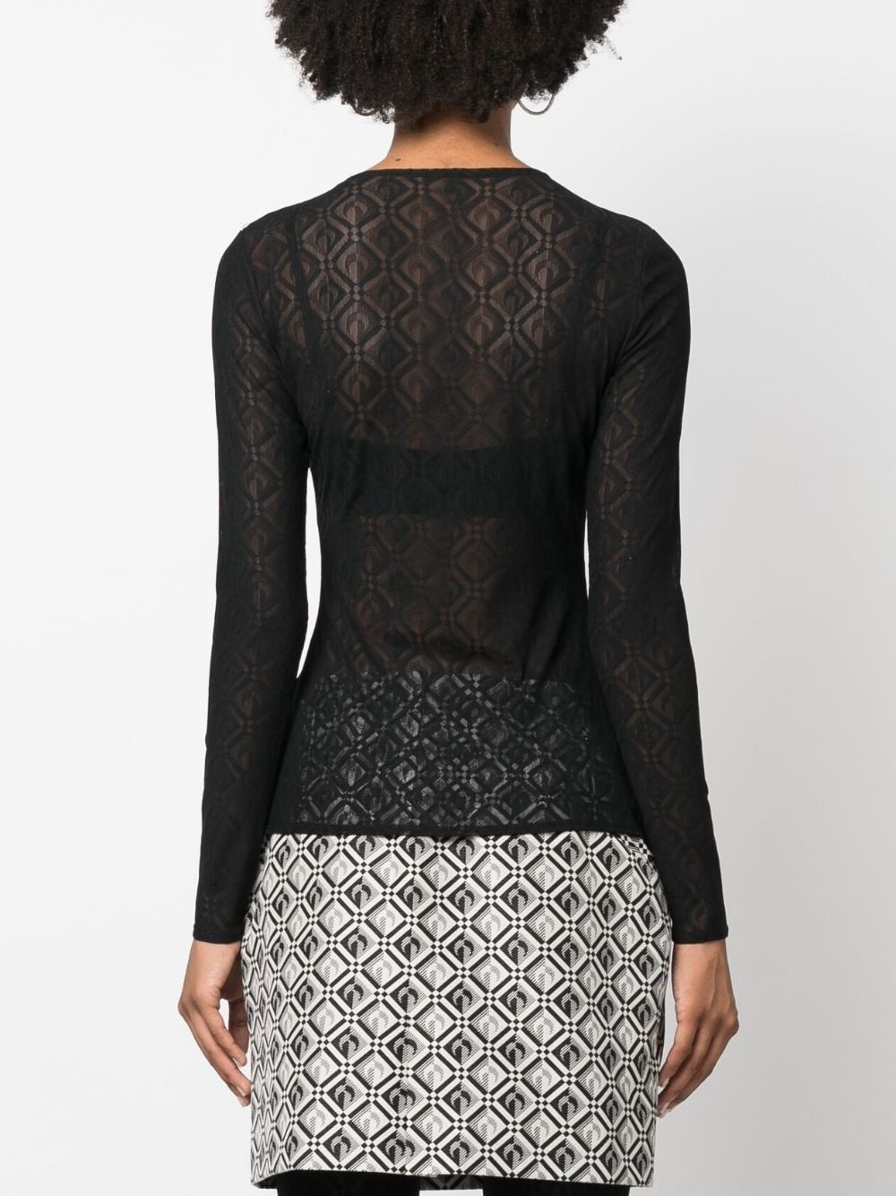 Second Skin mesh jacquard top - 4