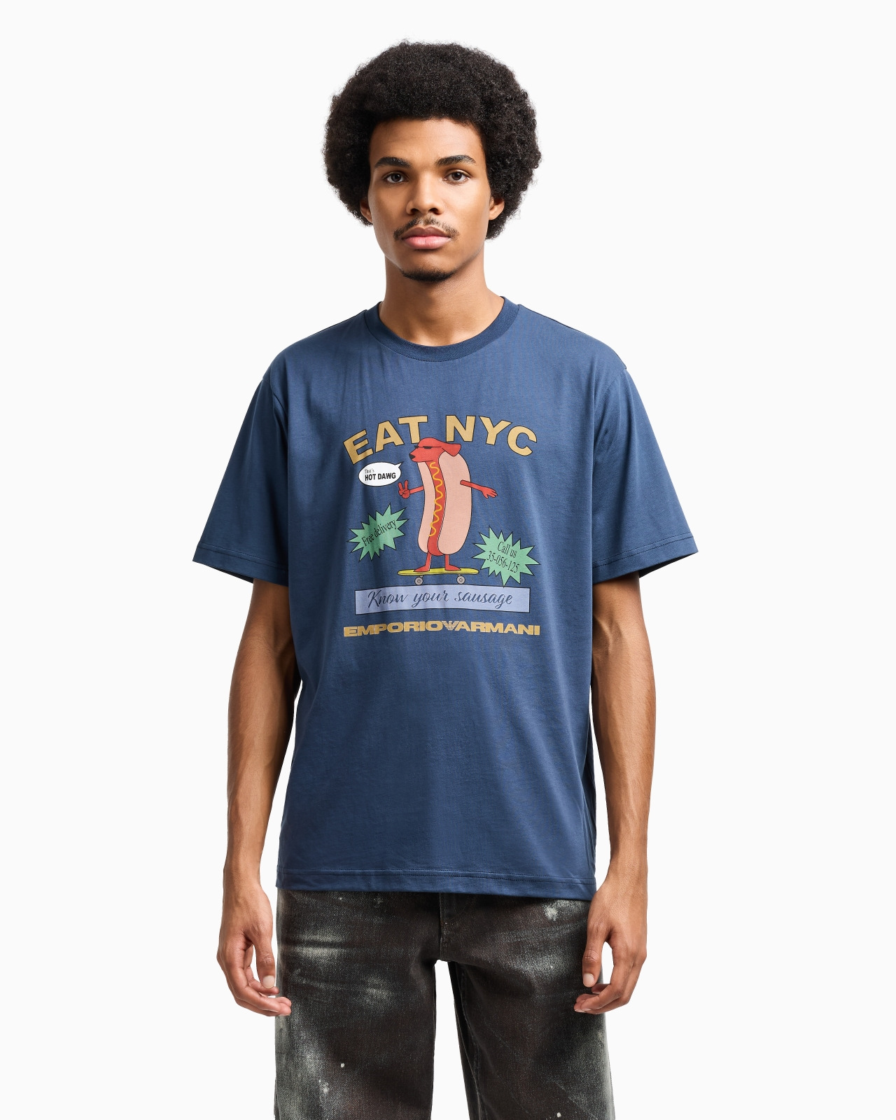 NEW YORK CAPSULE COLLECTION EAT NYC PRINT JERSEY T-SHIRT - 4