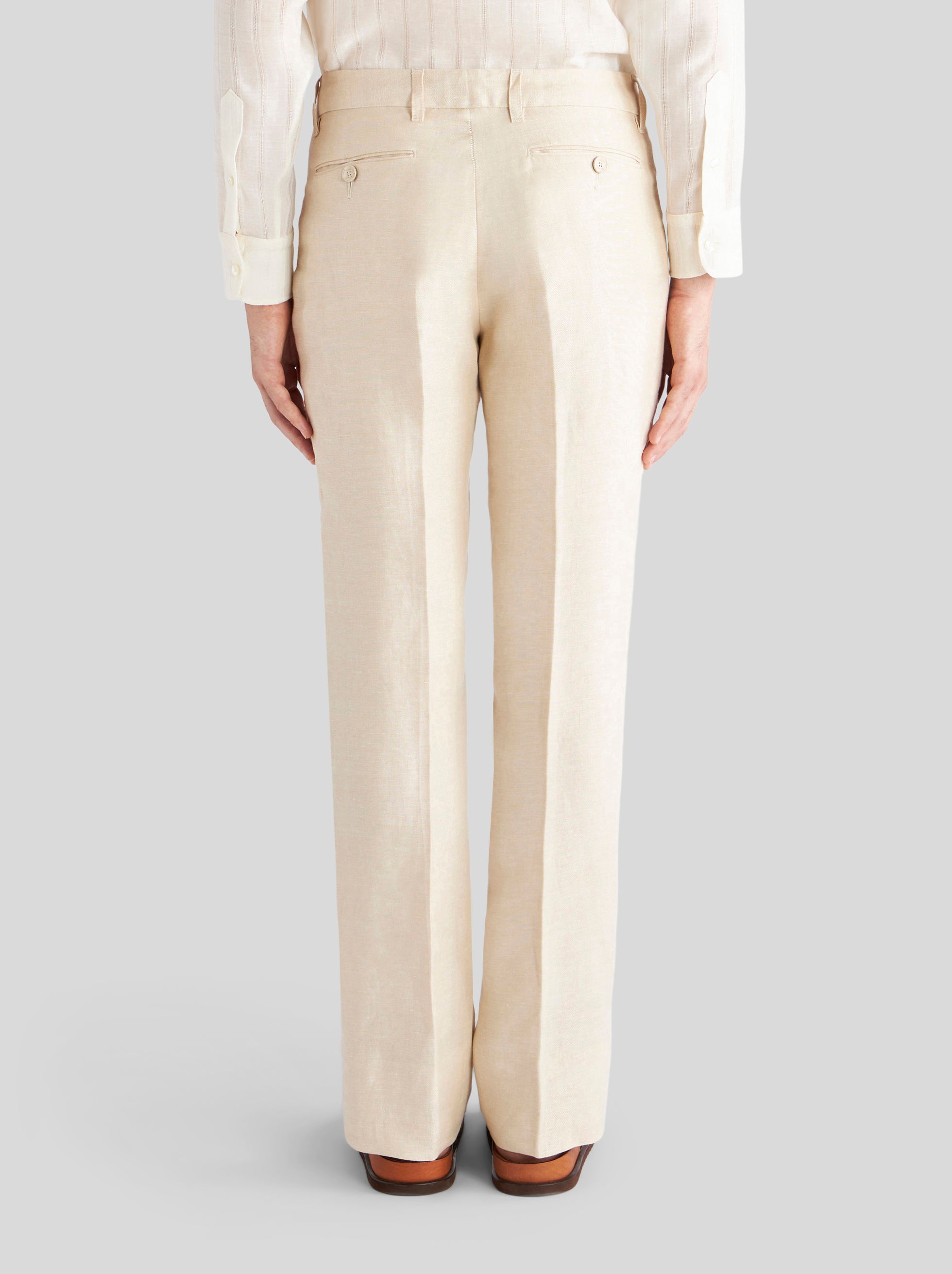 LINEN TROUSERS WITH TUCKS - 4