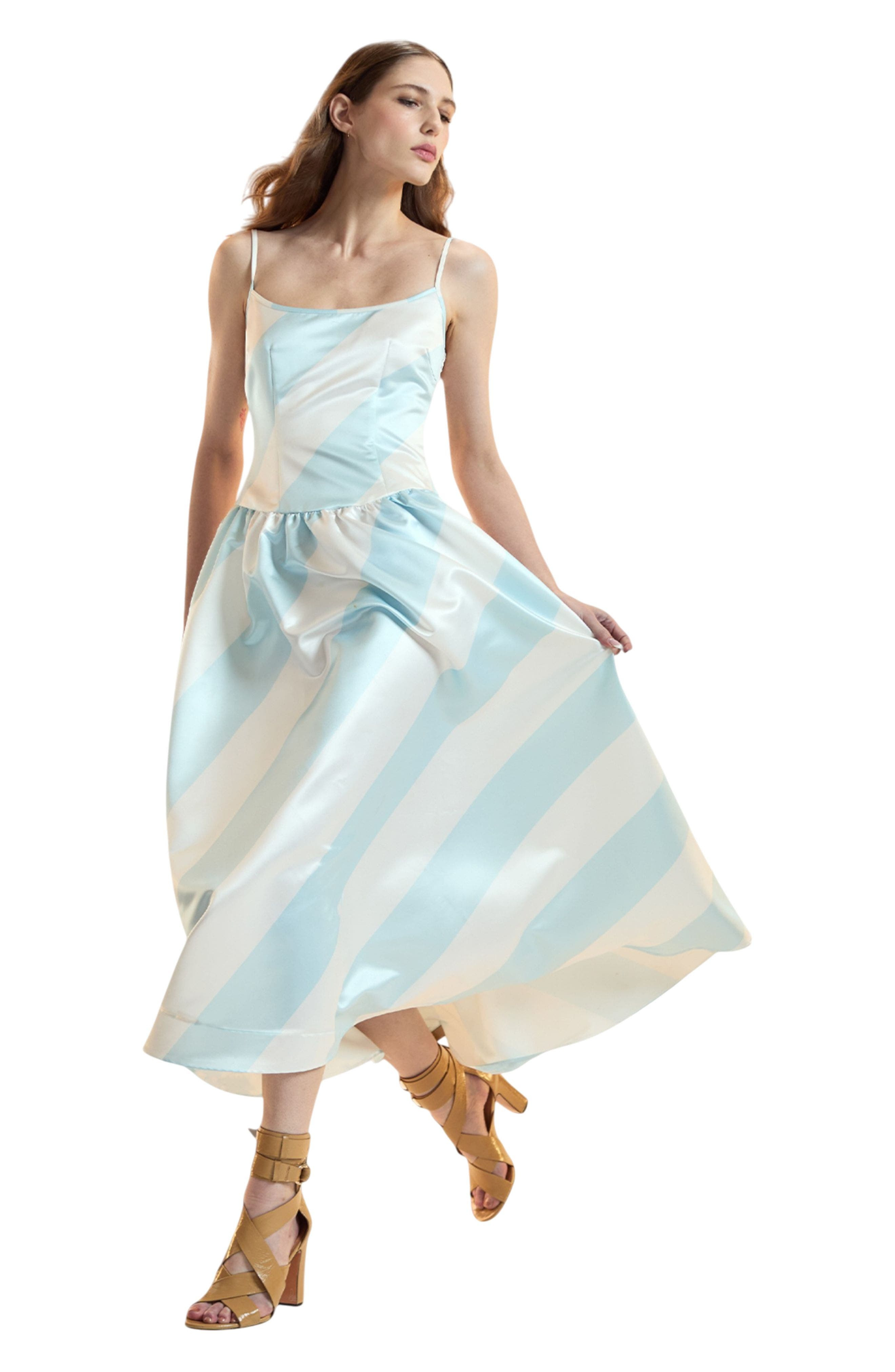 Cynthia Rowley The Genevive Silk Dress in Blue White at Nordstrom - 1