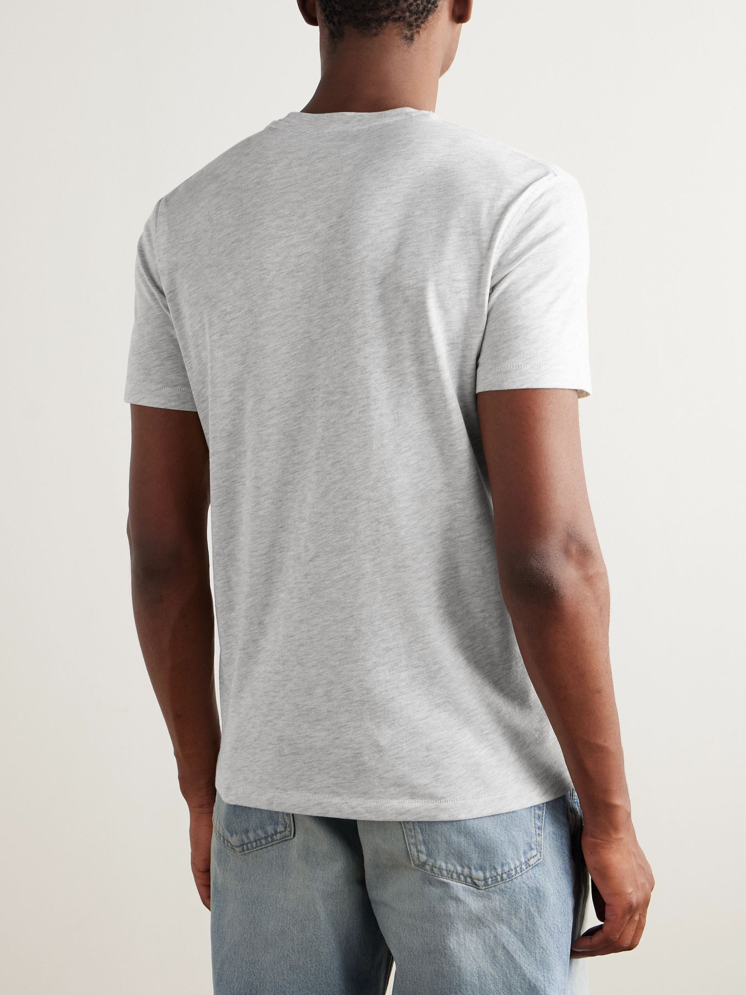 Cotton-Blend Jersey T-Shirt Gray - 4