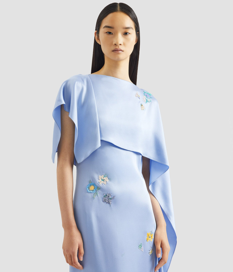 EMBELLISHED SATIN CADY DRAPED GOWN 5