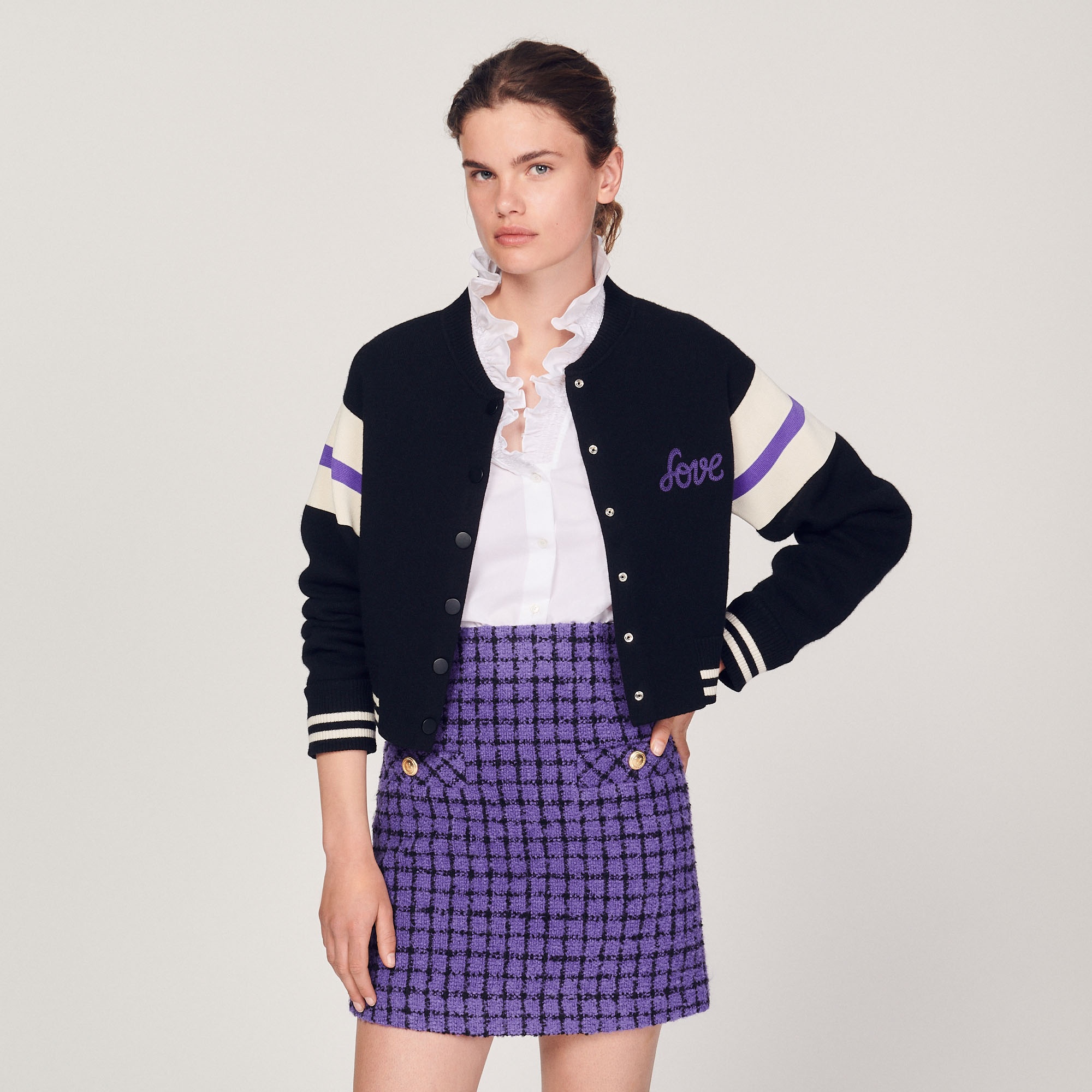 Short tweed skirt - 5