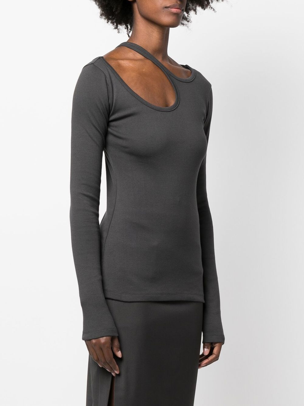 cut-out knitted top - 3