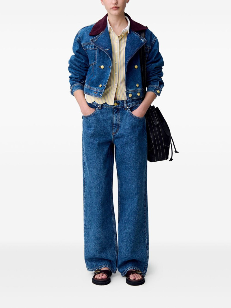 Claudie Pierlot logo-patch straight-leg jeans outlook