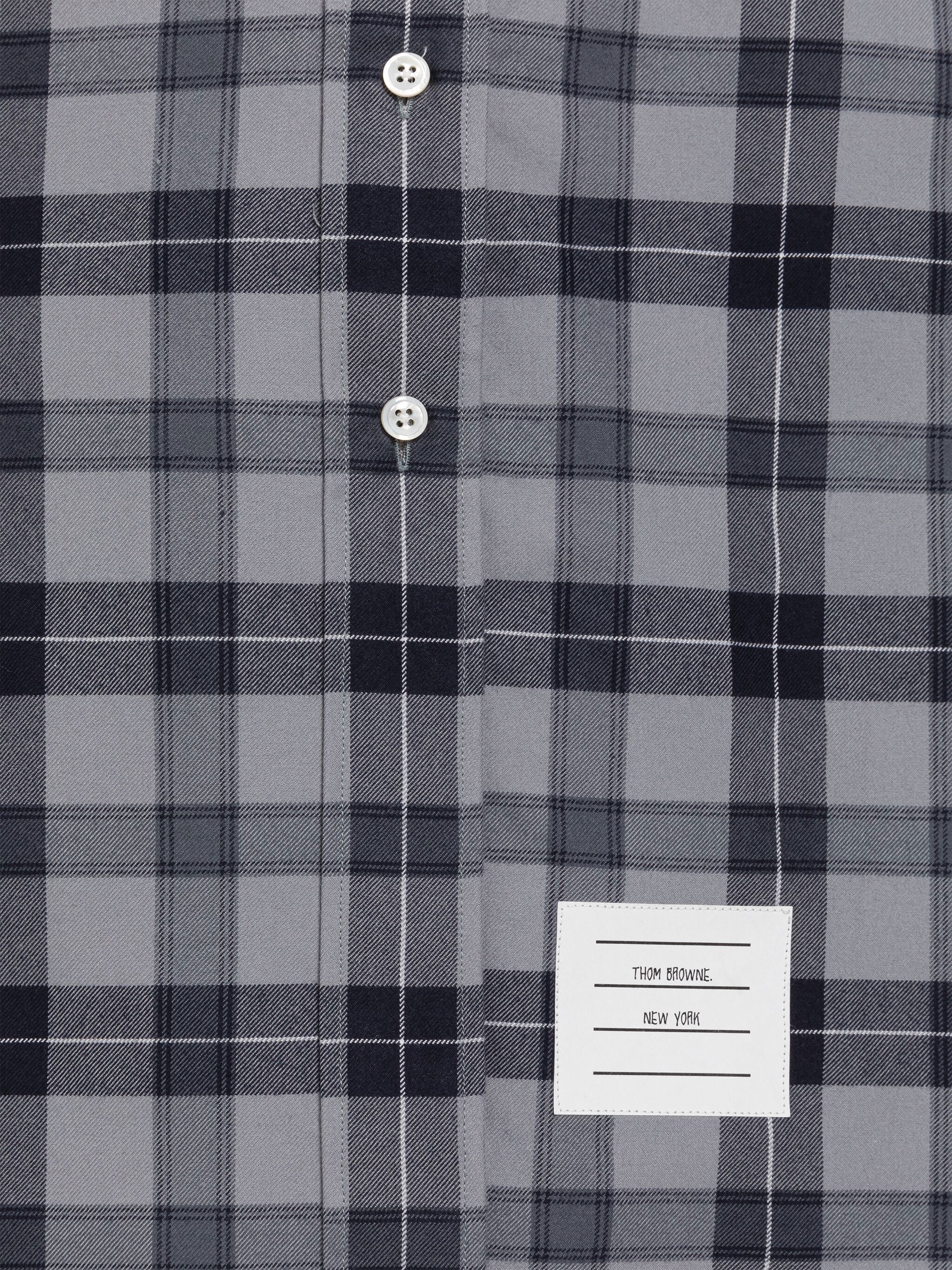 Tartan Flannel Round Collar Shirtdress - 5