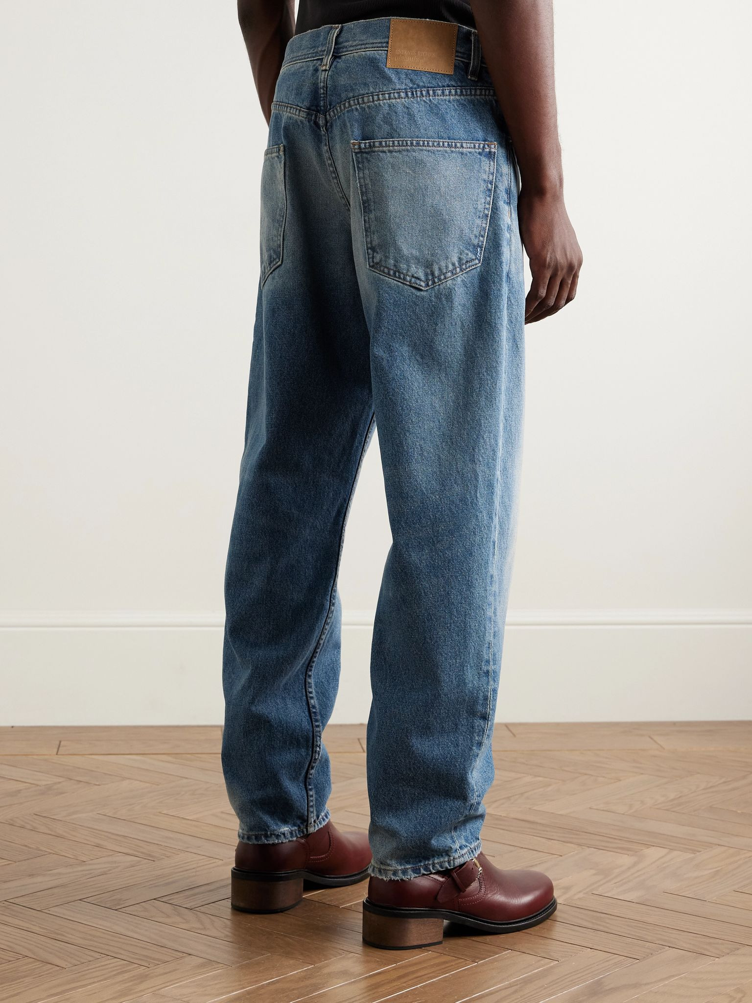 Tapered Distressed Jeans Blue - 4