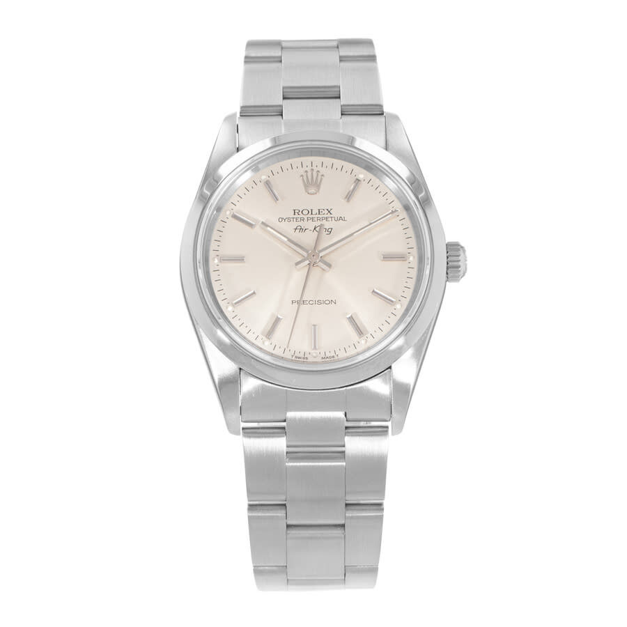 Pre-owned Rolex Air King Automatic Chronometer Silver Dial Men's Watch 14000 SSO - 2
