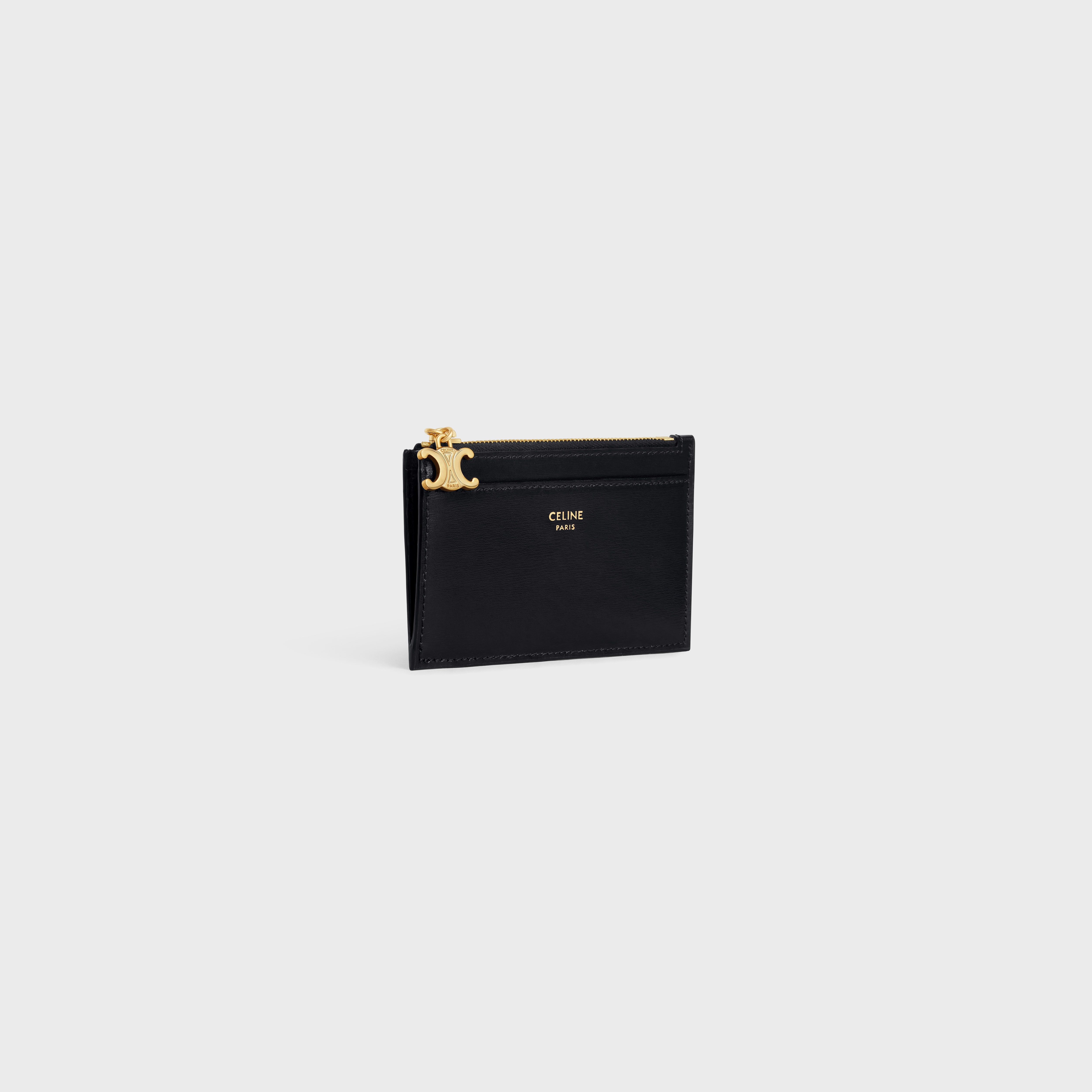 ZIPPED CARD HOLDER TRIOMPHE CHARMS in SHINY CALFSKIN - 2