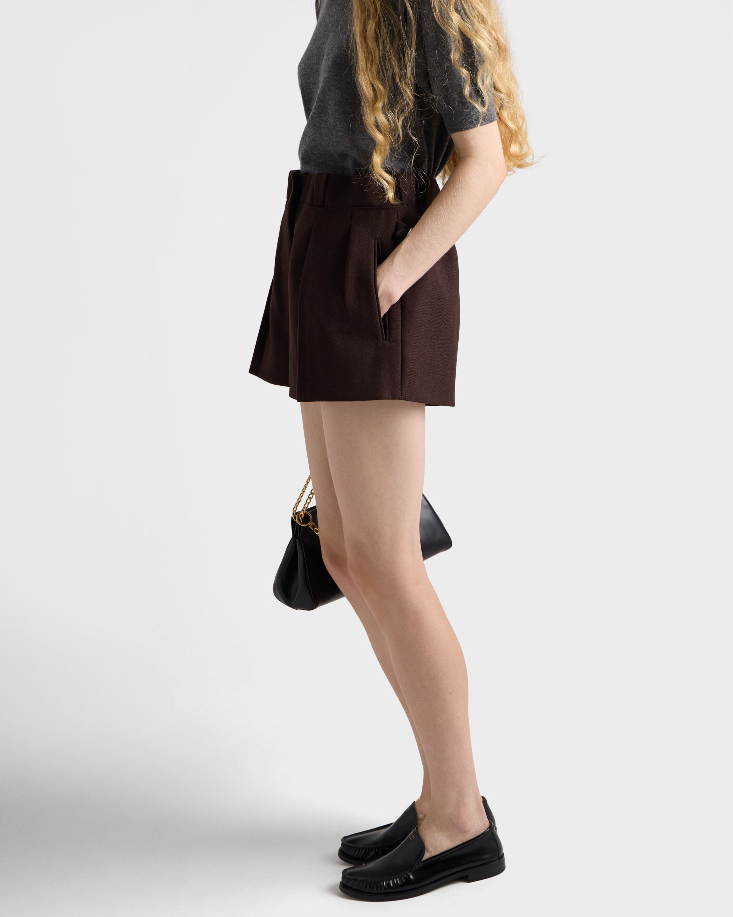 Chevron wool shorts - 6