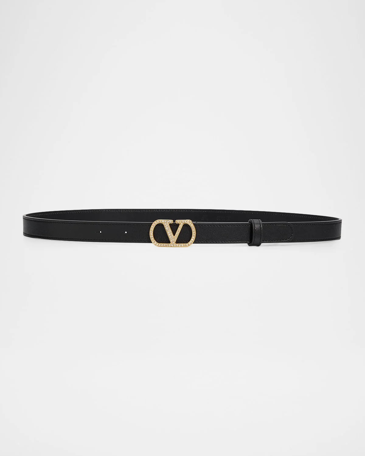 VLogo Signature Belt in Shiny Calfskin with Crystals 20MM - 1