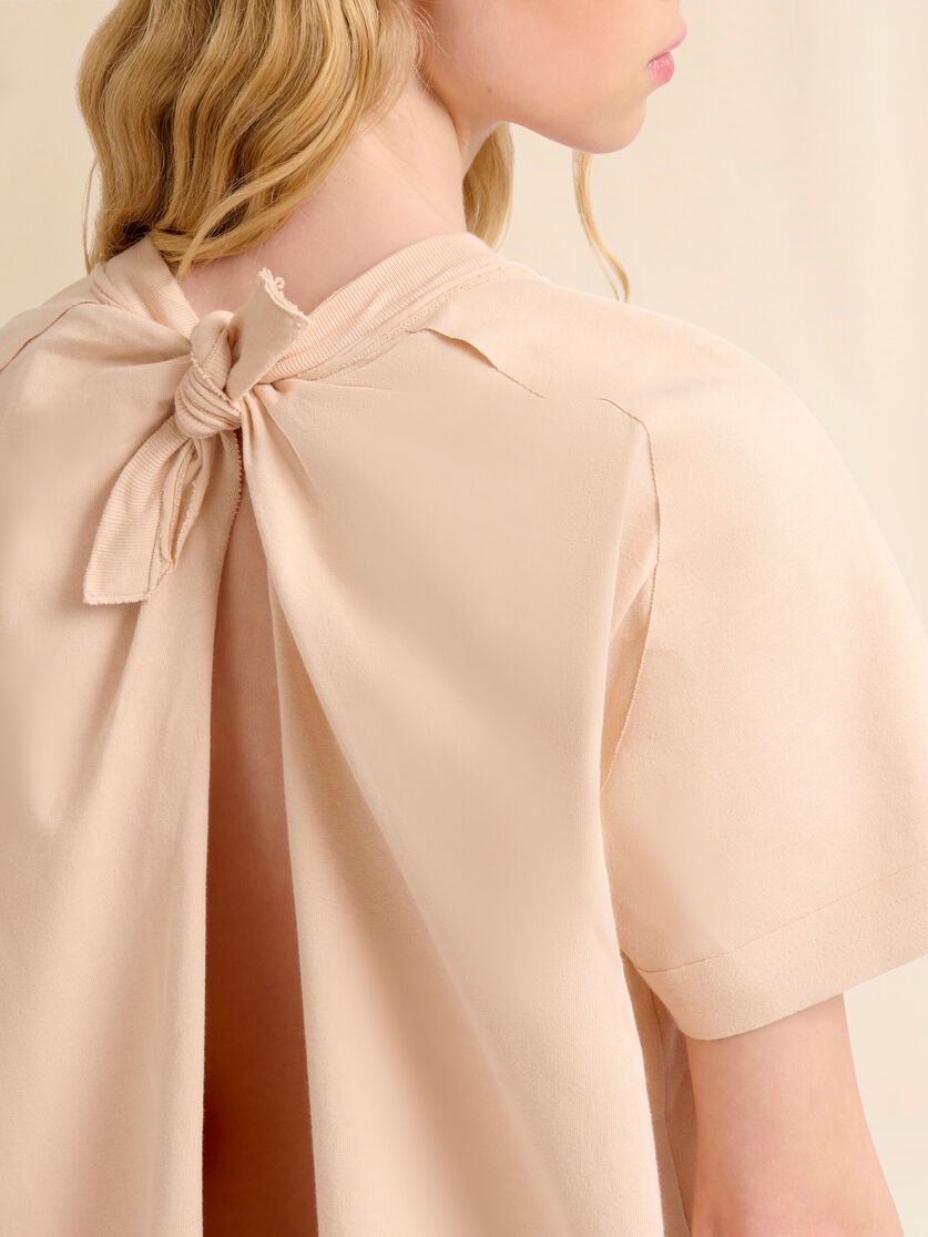 PALE PEACH COTTON OPEN-BACK T-SHIRT WITH TRUNKAROO DETAIL - 4