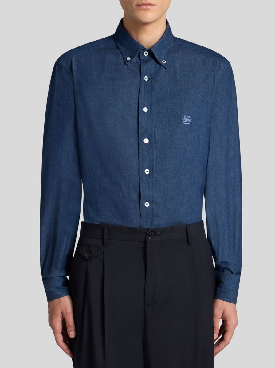 DENIM SHIRT WITH LOGO - 2