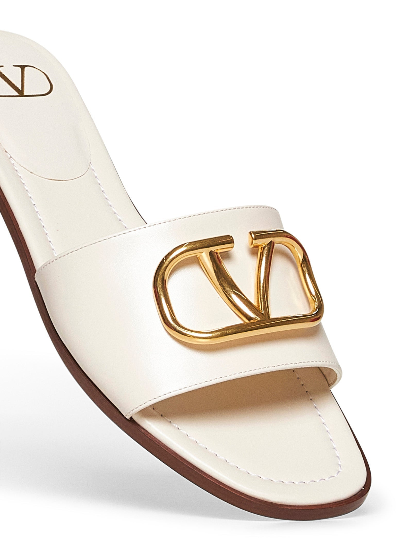 Valentino Garavani Women Ivory Calfskin Vlogo Signature Slide - 4