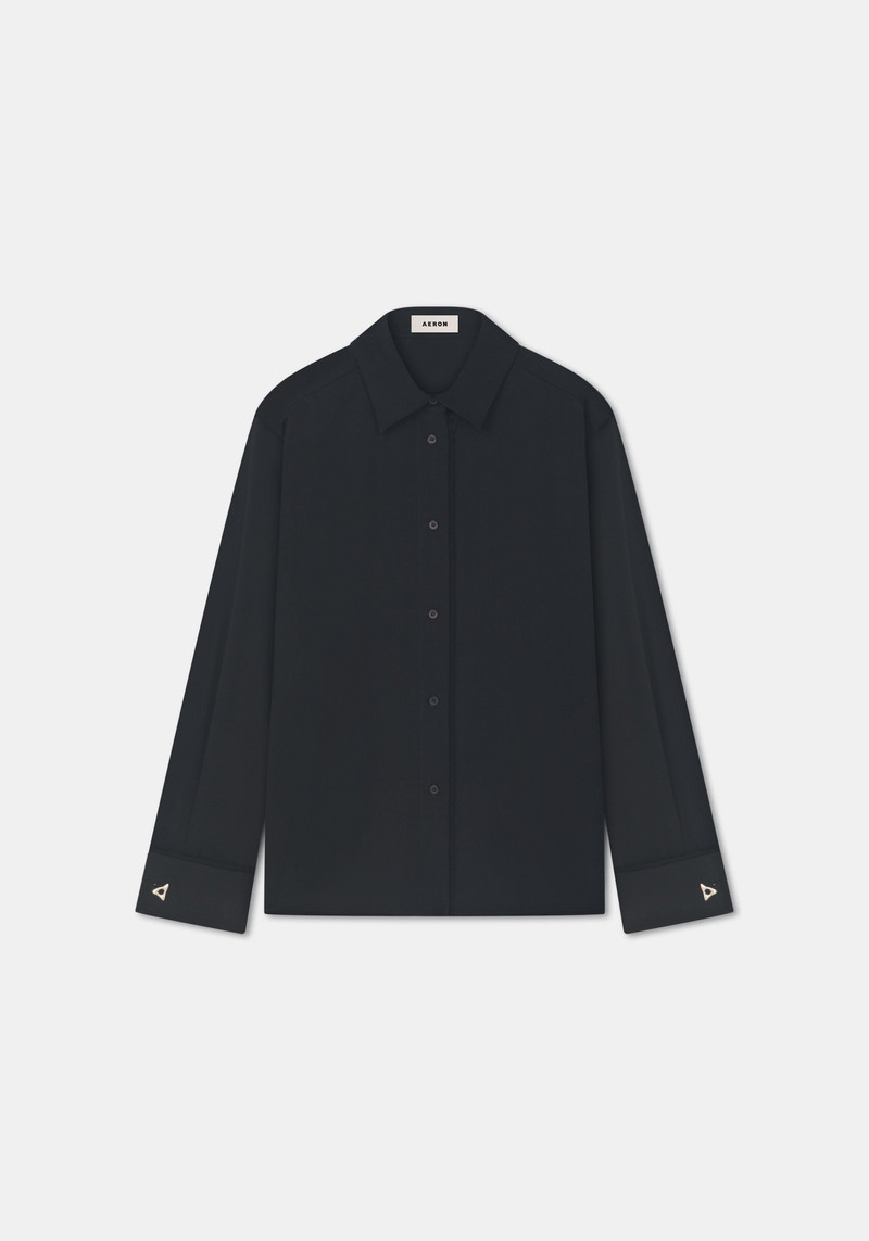 MARLEEN Lace detail oversized shirt 1